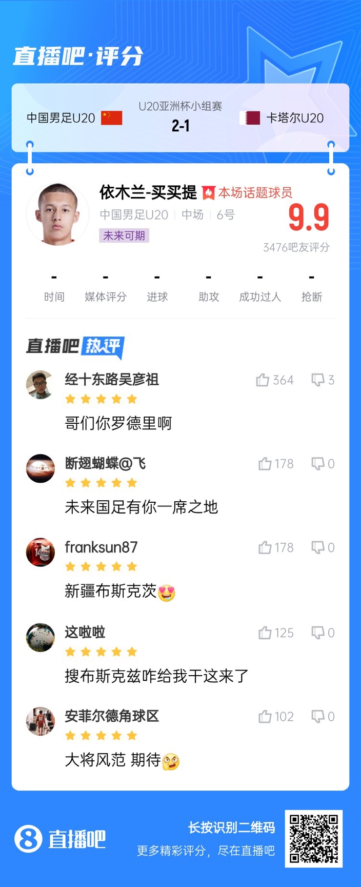  依木蘭+陳澤仕泰山中場連線！19歲依木蘭獲封：新疆布斯克茨！