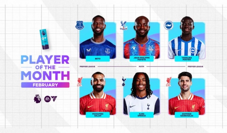  英超2月最佳候選：貝托、馬特塔、明特、薩拉赫、斯賓塞、索博
