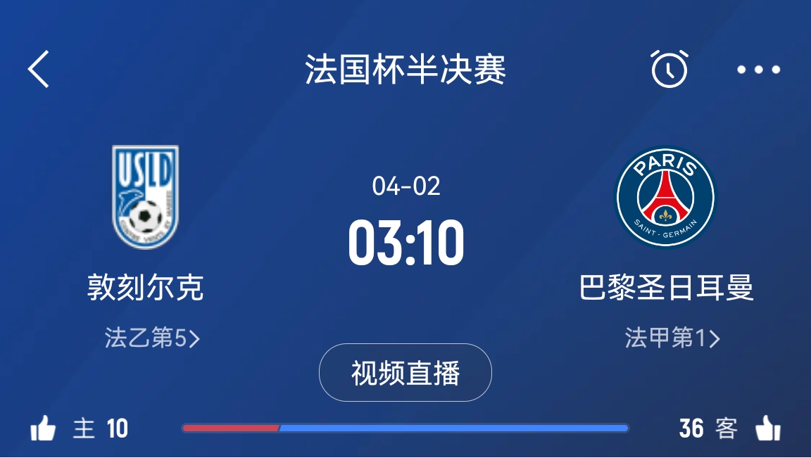  繼續(xù)大撤退？法國(guó)杯半決賽敦刻爾克挑戰(zhàn)巴黎，此前連續(xù)逆轉(zhuǎn)法甲隊(duì)